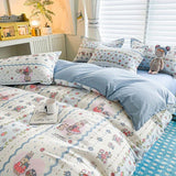 Cifeeo-2025 Spring Bedding Set Cute Boys Duvet Cover Set with Zipper Girls New Flat Bed Sheet Pillowcases No Filler Double Queen Size Adult Kids Bedding Linens