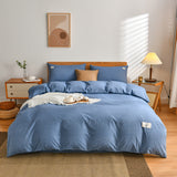 Cifeeo-100% Cotton Bedding Quilt Cover Set with Pillowcase Japan Style Grid  housse de couette 220x240 Duvet Cover set King Size