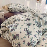 Cifeeo-2025 Spring Bedding Set Floral Korean Style Duvet Cover Set No Filler Pillowcase Flat Sheet Twin Queen Size Boys Grils Romantic Bedding Kit