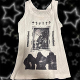 Cifeeo-vintage outfits Y2K Punk Rock Aesthetic Harajuku Retro Casual Tank Tops Gothic Emo Girls Sleeveless Crop Tops Sexy Chic Slim Fashion Streetwear