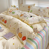 Cifeeo-2025 Spring Bedding Set Summer Bedding Set 2025 Ins Twin Queen Duvet Cover Flat Sheet Pillowcase No Filler Girl Boys Hotel Home Bed Linens