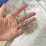 Cifeeo-Vintage Jewelry Y2K Style Silver Color Y2K Butterfly Heart Pendant Necklaces Fashion Vintage Pearl Crystal Multi-layered Chains Necklace for Women Jewelry