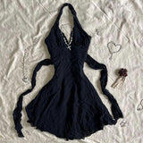 Cifeeo-Vintage Cute Harajuku casual fashion solid color Y2K Women's dress Harajuku emo girls punk vintage kawaii chic aesthetic suspender dress