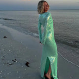 Cifeeo-Winter Sequins Long Sleeve Formal Occasion Dresses for Women 2025 Elegant Evening Party Dresses Sexy Cocktail Dress