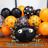 Cifeeo 119pcs Halloween Balloon Arch Garland  Black Orange Confetti Balloons with Mylar Spider Balloon for Kids Halloween Theme Party