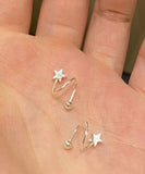 CIFEEO- Art Gold Sterling Silver Overgild Stars Stud Earrings ZZ019