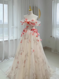 Cifeeo- Beautiful A line Off The Shoulder Tulle Floral Wedding Dresses B018