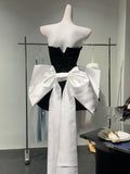 Cifeeo-back to school outfits Chic A Line Strapless Black Velvet Cocktail Dresses Short Homecoming Dress