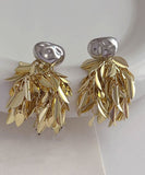 CIFEEO- Beautiful Gold Sterling Silver Overgild Tassel Drop Earrings MM090