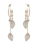 CIFEEO- Sterling Silver Zircon Leaf Drop Earrings