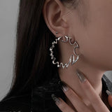 CIFEEO- Boho Silk Metal Asymmetrical Exaggeration Hoop Earrings ZZ046