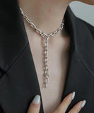 CIFEEO- Boho Silk Sterling Silver Chain Pendant Necklace GH1030