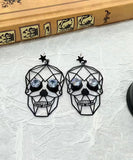 CIFEEO- Boutique Black Metal Zircon Human Skeleton Hollowing Out Drop Earrings ZZ016