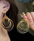 CIFEEO- Boutique Black Stainless Steel Alloy Hollow Out Drop Earrings ZZ047