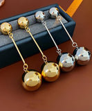 CIFEEO- Brief Gold Copper Ball Tassel Drop Earrings ZZ056