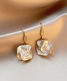 CIFEEO- Brief Gold Copper Overgild Floral Drop Earrings KX1039