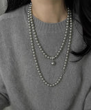 CIFEEO- Brief Grey Pearl Tassel Pendant Necklace ZZ081