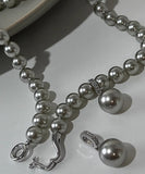 CIFEEO- Brief Grey Pearl Tassel Pendant Necklace ZZ081