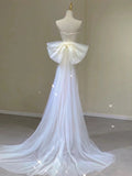 Cifeeo- Timeless Mermaid Sweetheart Lace Long Wedding Dresses With Bowknot C1631