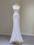 Cifeeo- Timeless Mermaid Sweetheart Lace Long Wedding Dresses With Bowknot C1631