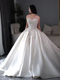 Cifeeo- Dreamy Ball Gown Sweetheart Sleeveless White Lace Wedding Dresses With Beads C1817