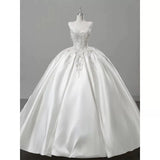 Cifeeo- Dreamy Ball Gown Sweetheart Sleeveless White Lace Wedding Dresses With Beads C1817