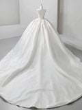 Cifeeo- Dreamy Ball Gown Sweetheart Sleeveless White Lace Wedding Dresses With Beads C1817