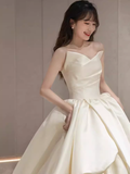 Cifeeo- Unique Ball Gown Sweetheart Satin Long Wedding Dress C190