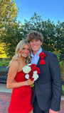 Cifeeo-back to school outfits Simple A Line Strapless Red Satin Short Homecoming Dresses 18th Birthday Outfits C2111
