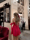 Cifeeo-back to school outfits Sexy A Line Straps Short Red Homecoming Dresses 21st Birthday Outfit C2118