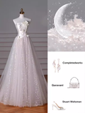 Cifeeo- Romantic A line Strapless Tulle Long Wedding Dresses C212