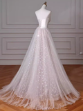 Cifeeo- Romantic A line Strapless Tulle Long Wedding Dresses C212