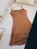 Cifeeo-back to school outfits Simple A Line Straps Brown Short Homecoming Dresses 18th Birthday Outfit C2176