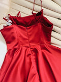 Cifeeo-back to school outfits Simple A Line Spaghetti Straps Red Short Homecoming Dresses 18th Birthday Outfit C2178