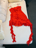 Cifeeo-back to school outfits Sexy Sheath Straps Red Short Chiffon Homecoming Dresses 18th Birthday Outfit C2183