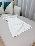 Cifeeo-back to school outfits Sexy Sheath Off The Shoulder White Satin Short Homecoming Dresses 18th Birthday Outfit C2185