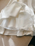 Cifeeo-back to school outfits Modest A Line Spaghetti Straps White Short Satin Homecoming Dresses Party Dress C2197