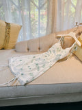 Cifeeo-back to school outfits Modest Sheath Straps Floral Green Short Homecoming Dresses Satin Birthday Outfits C2201