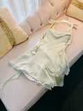 Cifeeo-back to school outfits Modest A Line Straps Sage Green Satin Backless Homecoming Dresses Birthday Outfits C2204