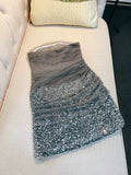 Cifeeo-back to school outfits Modest Sheath Strapless Gray Sequin Short Homecoming Dresses Birthday Outfits C2215
