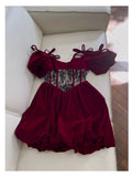 Cifeeo-back to school outfits Cute A Line Spaghetti Straps Velvet Red Homecoming Dresses Birthday Outfits With Beads C2233