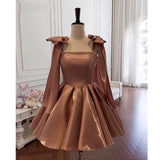 Cifeeo-back to school outfits Pretty A Line Straps Satin Homecoming Dresses Birthday Outfits With Bow C2237