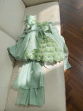 Cifeeo-back to school outfits Pretty Ball Gown Straps Mint Green Lace Flowers Homecoming Dresses Birthday Outfits With Bow C2240