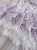 Cifeeo-back to school outfits Sexy Ball Gown Spaghetti Straps Lilac Flowers Homecoming Dresses Birthday Outfits C2244