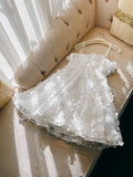 Cifeeo-back to school outfits Sexy Ball Gown Spaghetti Straps White Lace Short Homecoming Dresses Birthday Outfits C2251