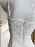 Cifeeo-back to school outfits Modest A line Spaghetti Straps White Lace Short Homecoming Dresses Birthday Outfit C2255