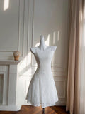 Cifeeo-back to school outfits Modest A line Spaghetti Straps White Lace Short Homecoming Dresses Birthday Outfit C2255