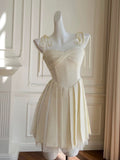 Cifeeo-back to school outfits Simple A line Spaghetti Straps Satin Short Homecoming Dresses Birthday Outfit C2258