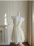 Cifeeo-back to school outfits Simple A line Spaghetti Straps Satin Short Homecoming Dresses Birthday Outfit C2258