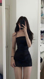 Cifeeo-back to school outfits Simple Sheath Straps Black Short Homecoming Dresses Birthday Outfit C2294